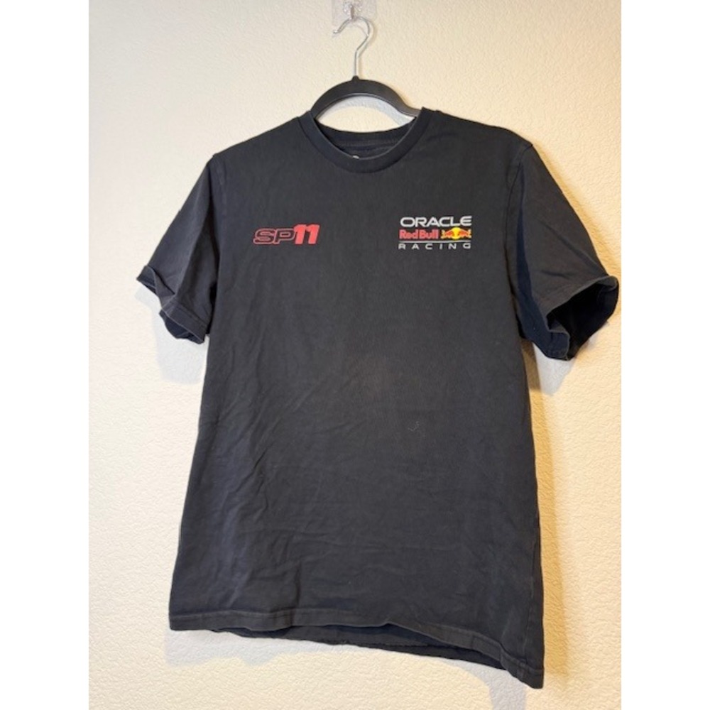 Oracle Red Bull Racing Sergio Perez SP11 Black Graphic T-Shirt Mens Medium F1